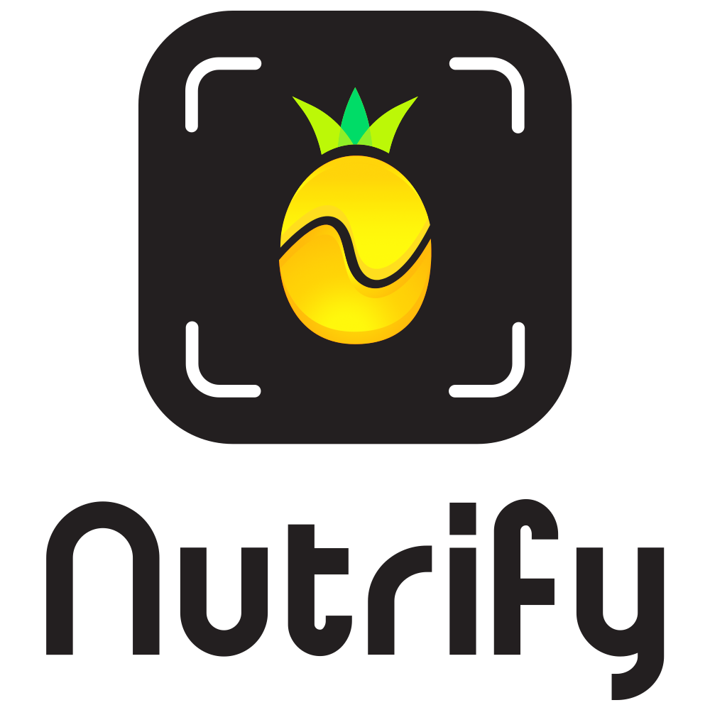 Nutrify app logo, a pineapple with camera outlines around it with nutrify text down the bottom.